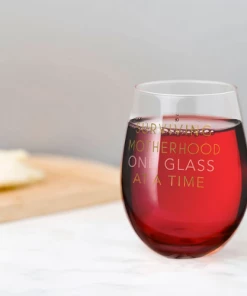 Pearhead Motherhood Wine Glass "Surviving Motherhood One Glass Of Wine At A Time" MATERNITY & PARENTS