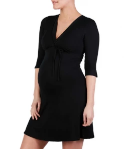 Cache Coeur MATERNITY & PARENTS Maternity And Nursing Nightgown - Milk - Black