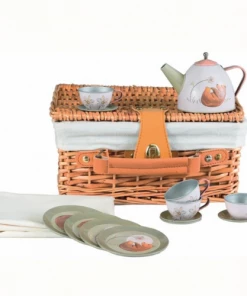 Egmont Toys Tin Tea Set Forest In A Wicker Basket NEW IN