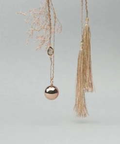 Ilado MATERNITY & PARENTS MAYA Maternity Necklace Rose Gold Pink Chord Smoked Quartz