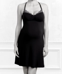 Cache Coeur Maternity And Nursing Nightdress - Serenity - Black