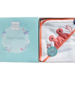 Doudou Et Compagnie SALE Bathcape - Coral Crab - DC3662