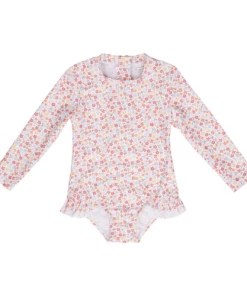 Little Dutch Bathsuit Long Sleeves Ruffles Summer Flowers