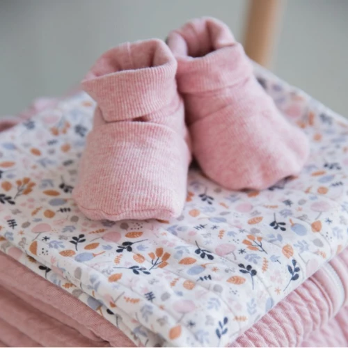Little Dutch Baby Booties - Melange Pink