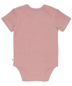 Little Dutch Bodysuit Short Sleeves Rib Blush Pink