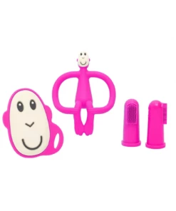 Matchstick Monkey Teething Starter Set - Pink Teething Toys