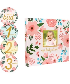 Pearhead Baby Toys Floral Baby's Memory Book And Sticker Set