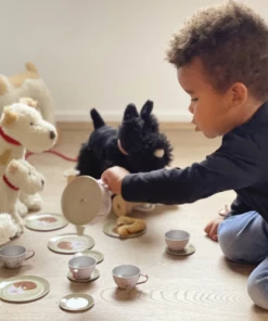 Egmont Toys Tin Tea Set Forest In A Wicker Basket NEW IN