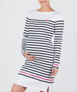 Cache Coeur Striped Dress - Sailor - White