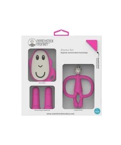 Matchstick Monkey Teething Starter Set - Pink Teething Toys