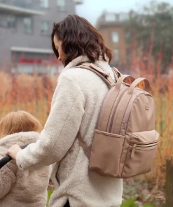 Babymel Lola Vegan Leather Backpack Almond