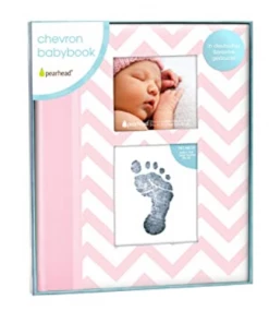 Pearhead Baby Toys Chevron Babybook - Pink