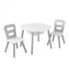Round Storage Table & 2 Chair - Gray/white - KidKraft HOME