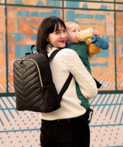 Babymel ON THE MOVE Backpack - Gabby - Vegan Leather - Black