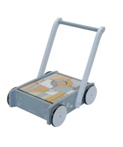 Little Dutch PLAY Wooden Baby Walker With Blocks - Ocean Blue – LD7021