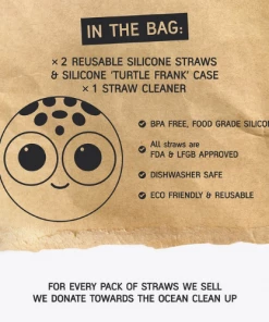 Sweet Dreamers Sylvester Sponge Bendy Kids Silicone Reusable Straws - Yellow