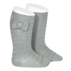Condor Tights & Socks Knit Bow Knee-High Socks - Dry Green