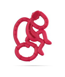Matchstick Monkey Mini Monkey Teether - Rubine Red