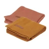 Little Dutch Muslin Cloths 70 X 70 Pure Rust / Pure Ochre Spice (set Of Two) CARE