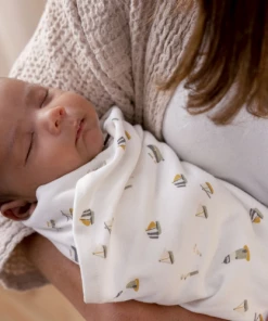 Little Dutch Swaddle 120 X 120 Sailors Bay White CARE