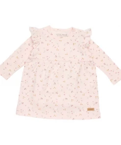 Little Dutch Dress Long Sleeves Ruffles Little Pink Flowers