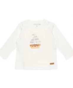 Little Dutch WEAR T-shirt Long Sleeves Sailboat White