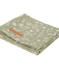 Little Dutch Swaddles 120 X 120 - Wild Flowers Olive / Pure Olive