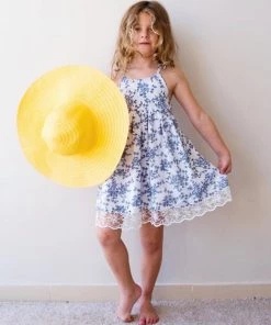 Gaia & Nina SUMMER TIME Monaco Vintage Blue Floral Dress