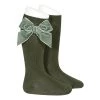 Condor Side Velvet Bow Knee-High Socks - AMAZONIA Tights & Socks