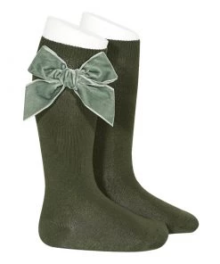 Condor Side Velvet Bow Knee-High Socks - AMAZONIA Tights & Socks